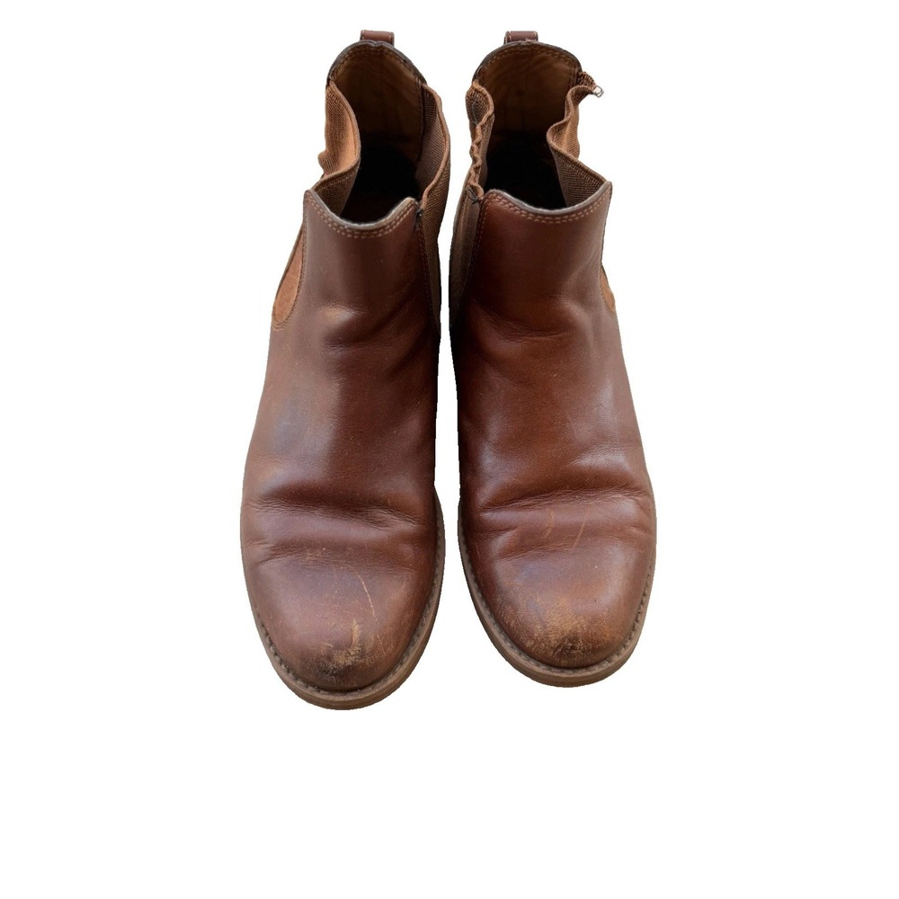 Women's Timberland Savin Hill Chelsea Ankle Boots Sz 8.5 Distress Brown Leather